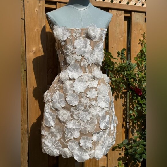 🆕 BRONX & BANCO 🧿 NWOT Jasmine Maraya White Mini Dress - Sz S / US 4 - Picture 5 of 16